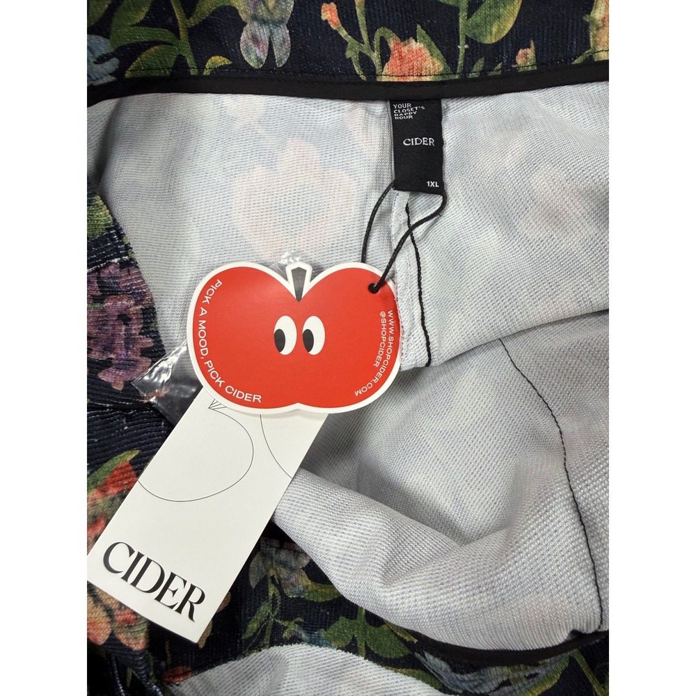 Cider Women Floral Corduroy Overalls Multi Color Wide Leg corduroy Size 1XL NWT - Picture 9 of 10
